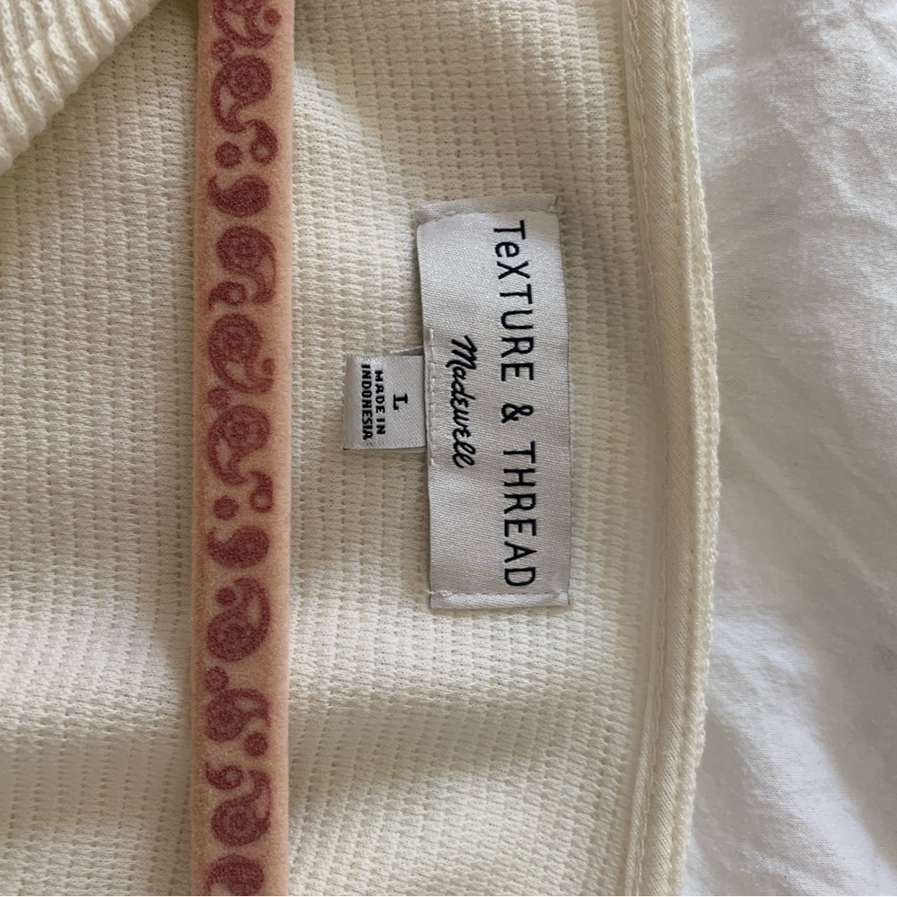 Madewell cream blouse. Size Large.